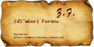 Zámbori Ferenc névjegykártya