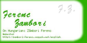 ferenc zambori business card